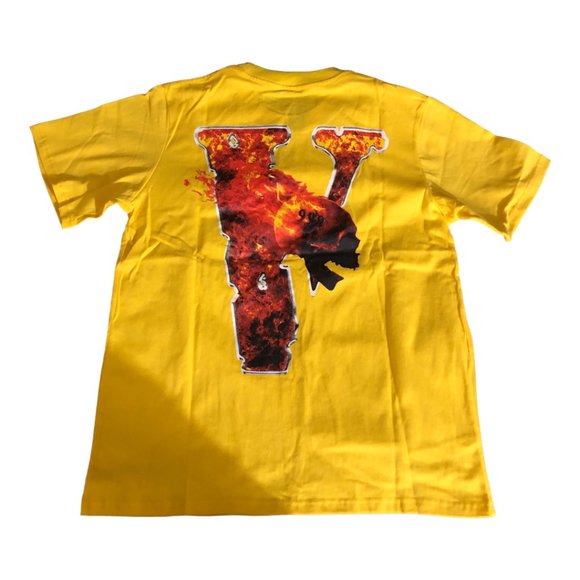 Juice Wrld x Vlone Inferno Tee Yellow - Picture 1 of 4